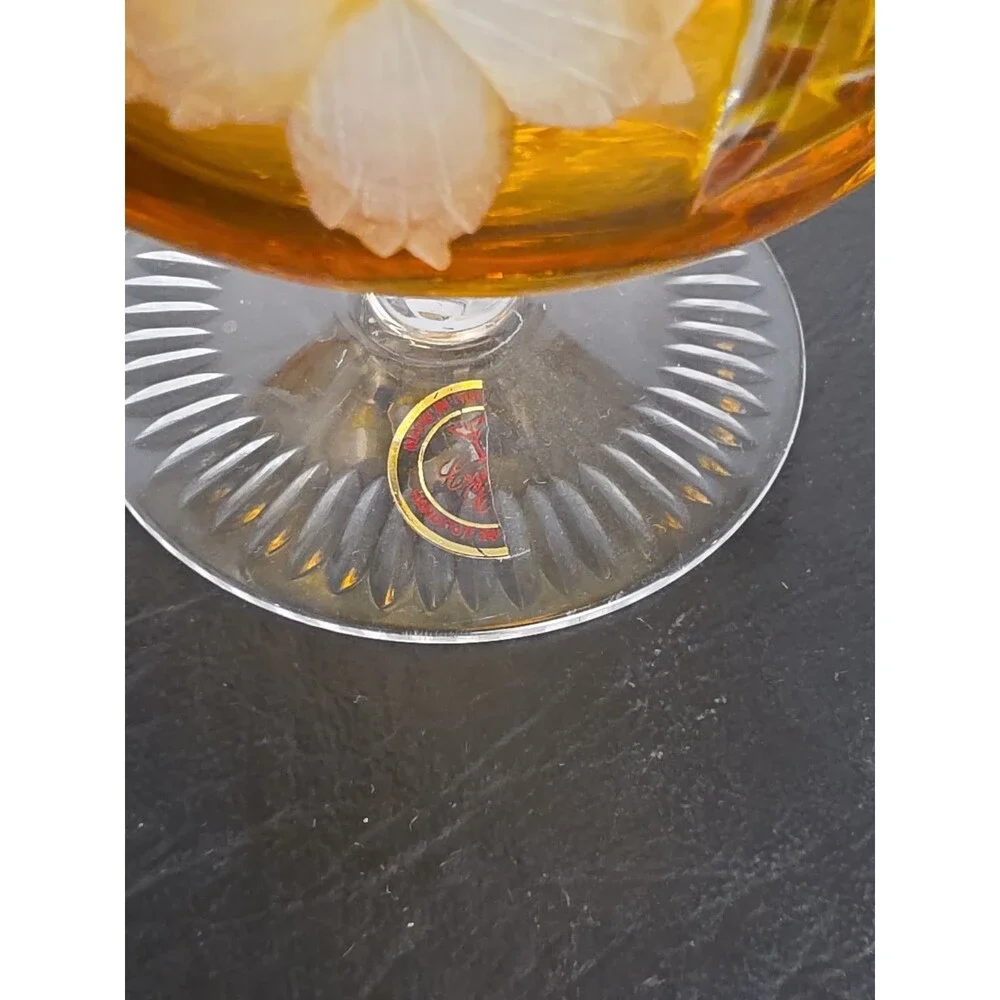 Ajka Marsala-Style Hungarian Lead Crystal Brandy Snifters Set of 6 Glasses NICE